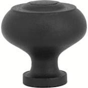 Emtek Brittany 1-1/4 Inch Mushroom Cabinet Knob from the Wrought Steel Collection - 25 Pack Flat Black