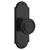 Emtek Delaware Series Privacy Entry Set with 7.125 Inch Tall Backplate From the American Classic Collection Flat Black