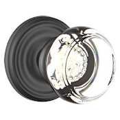 Emtek Georgetown Reversible Non-Turning Two-Sided Dummy Door Knob Set from the Crystal Collection Flat Black