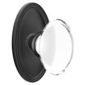 Emtek Hampton Reversible Non-Turning Two-Sided Dummy Door Knob Set with Classic Brass Rosette Flat Black