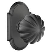 Emtek Melon Reversible Non-Turning Two-Sided Dummy Door Knob Set from the Designer Brass Collection Flat Black