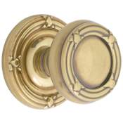 Emtek Ribbon And Reed Reversible Non-Turning Two-Sided Dummy Door Knob Set from the Designer Brass Collection French Antique