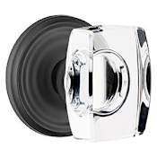 Emtek Windsor Reversible Non-Turning Two-Sided Dummy Door Knob Set from the Crystal Collection Flat Black