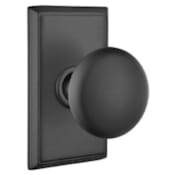 Emtek Providence Passage Door Knob Set with Rectangular Rose from the Brass Classic Collection Flat Black
