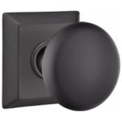 Emtek Providence Passage Door Knob Set with Quincy Rose from the Classic Brass Collection Flat Black
