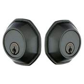 Emtek Octagon Style Tuscany Bronze Double Cylinder Deadbolt Flat Black