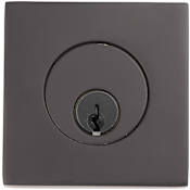 Emtek Square Style Brass Modern Double Cylinder Deadbolt Flat Black