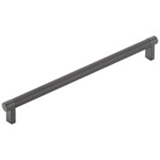 Emtek Knurled 10 Inch Center to Center Bar Cabinet Pull with Rectangular Stem from the SELECT Collection Flat Black / Flat Black Stem