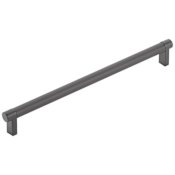 Emtek Smooth 10 Inch Center to Center Bar Cabinet Pull with Rectangular Stem from the SELECT Collection Flat Black / Flat Black Stem