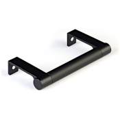 Emtek Smooth 3-3/4 Inch Center to Center Handle Cabinet Pull with Round Edge Stem from the SELECT Collection Flat Black / Flat Black Stem