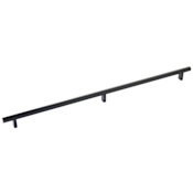 Emtek Smooth 20 Inch Center to Center Bar Cabinet Pull with Rectangular Bar Stem from the SELECT Collection Flat Black / Flat Black Stem