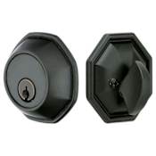 Emtek Octagon Style Tuscany Bronze Single Cylinder Deadbolt Flat Black