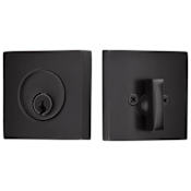 Emtek Square Brass Modern Single Cylinder Keyed Entry Deadbolt Flat Black