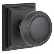 Emtek Norwich Non-Turning Two-Sided Dummy Door Knob Set with Wilshire Rose from the Brass Classic Collection Flat Black