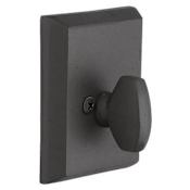 Emtek Rustic Modern Rectangular One Sided Deadbolt from the Sandcast Bronze Collection Flat Black Bronze