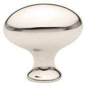 Emtek Egg 1-1/4 Inch Oval Cabinet Knob from the Traditional Collection Polished Nickel