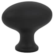 Emtek Egg 1-1/4 Inch Oval Cabinet Knob from the Traditional Collection Flat Black