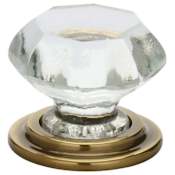 Emtek Old Town Wardrobe 1-3/4 Inch Geometric Cabinet Knob from the Glass Collection French Antique