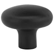 Emtek Sandcast Round 1-1/4 Inch Mushroom Cabinet Knob from the Sandcast Bronze Collection Flat Black