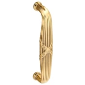 Emtek 8" Center to Center Solid Brass Ribbon and Reed Door Pull from the Brass Modern Collection French Antique