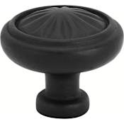 Emtek Tuscany Round 1-1/4 Inch Mushroom Cabinet Knob from the Tuscany Bronze Collection Flat Black