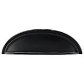 Emtek Cup 3 Inch Center to Center Cabinet Pull from the Traditional Collection Flat Black