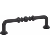 Emtek Spindle 4 Inch Center to Center Handle Cabinet Pull Flat Black