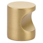 Emtek Finger Pull 7/8 Inch Cylindrical Cabinet Knob from the Contemporary Collection Satin Brass