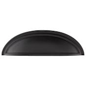 Emtek Cup 4 Inch Center to Center Cabinet Pull from the Traditional Collection - 10 Pack Flat Black