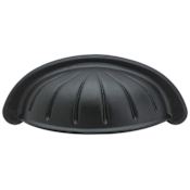 Emtek Tuscany 4 Inch Center to Center Cup Cabinet Pull from the Tuscany Bronze Collection Flat Black