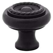 Emtek Rope 1-3/4 Inch Mushroom Cabinet Knob Flat Black