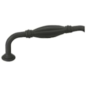 Emtek Tuscany Fluted 3-1/2 Inch Center to Center Handle Cabinet Pull from the Tuscany Bronze Collection Flat Black