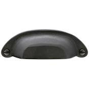 Emtek Sandcast Ranch 3 Inch Center to Center Cup Cabinet Pull from the Sandcast Bronze Collection Flat Black