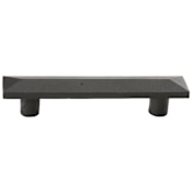 Emtek Sandcast Pyramid 4 Inch Center to Center Bar Cabinet Pull from the Sandcast Bronze Collection Flat Black