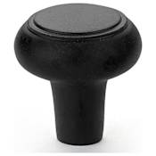 Emtek Sandcast Barn 1-3/4 Inch Mushroom Cabinet Knob from the Sandcast Bronze Collection Flat Black