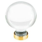 Emtek Bristol Glass 1-1/4 Inch Round Cabinet Knob Satin Brass