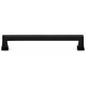 Emtek Alexander 6 Inch Center to Center Handle Cabinet Pull from the Art Deco Collection Flat Black