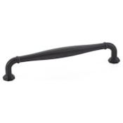 Emtek Blythe 6 Inch Center to Center Handle Cabinet Pull from the Transitional Heritage Collection Flat Black