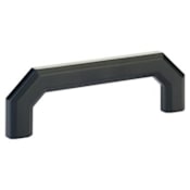 Emtek Riviera 4 Inch Center to Center Handle Cabinet Pull from the Hollywood Regency Collection Flat Black