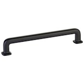 Emtek Westridge 6 Inch Center to Center Handle Cabinet Pull from the Timeless Classic Collection Flat Black