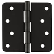 Emtek 4" x 4" Plain Bearing 1/4" Radius Corners Mortise Hinge - Pair Flat Black