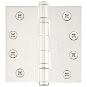 Emtek 4.5" x 4.5" Square Corner Ball Bearing Mortise Hinge - Pair Polished Nickel