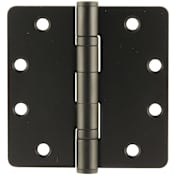 Emtek 4.5" x 4.5" Ball Bearing 1/4" Radius Corners Mortise Hinge - Pair Flat Black