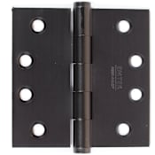 Emtek 4" x 4" Solid Brass Square Corner Plain Bearing Mortise Hinge - Pair Oil Rubbed Bronze