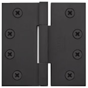 Emtek 4" x 4" Solid Brass Heavy Duty Square Corner Plain Bearing Door Hinge - Pair Flat Black