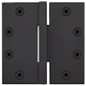 Emtek 4.5" x 4.5" Solid Brass Heavy Duty Square Corner Plain Bearing Door Hinge - Pair Flat Black
