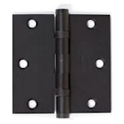 Emtek 3.5" x 3.5" Solid Brass Square Corner Ball Bearing Mortise Hinge - Pair Flat Black