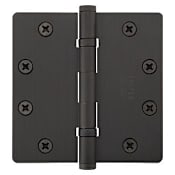 Emtek 4.5" x 4.5" Solid Brass Square Corner Ball Bearing Mortise Hinge - Pair Flat Black