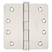 Emtek 4" x 4" Stainless Steel Residential 1/4" Radius Corner Plain Bearing Door Hinge - Pair Stainless Steel