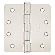 Emtek 4" x 4" Stainless Steel Heavy Duty 1/4" Radius Corner Ball Bearing Door Hinge - Pair Stainless Steel